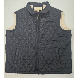 Bestow Men's Puffer Vest Size 2X – Black Fleece Lined Zip-Up